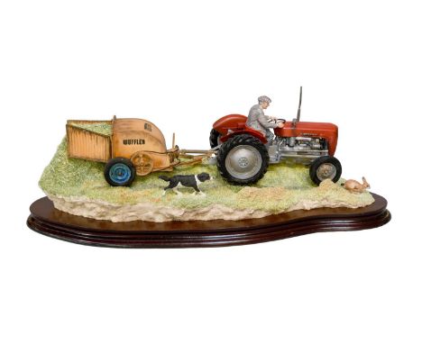 Border Fine Arts 'Hay Turning' (Massey Ferguson Tractor and Wuffler), model No. JH110 by Ray Ayres, limited edition 710/1750,