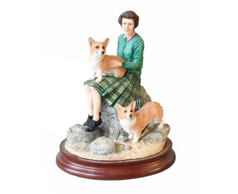 Border Fine Arts 'Her Majesty at Balmoral', model No. B1407 by Anne Wall, limited edition 11/350, on wood base, with box and 