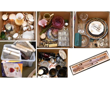 A Quantity of Assorted Ceramics, Glass and Decorative Items, including coloured Studio glass, cruet set, Danbury Mint Wildlif