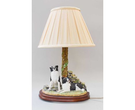 Border Fine Arts Table Lamp 'Ready and Waiting', model No. A8104, by Hans Kendrick, on wood baseNo box, no certificate, with 