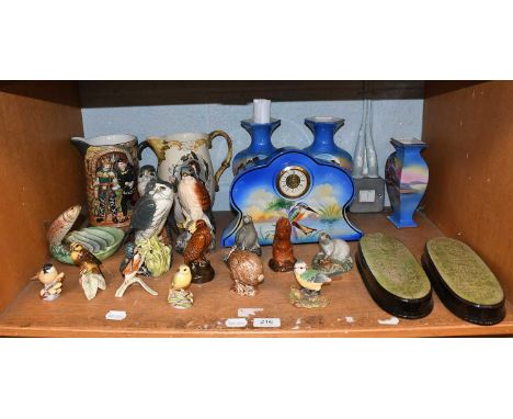 A Collection of Beswick Pottery, including Robert Burns and Hamlet jugs, Beneagles decanters, dish surmounted by a salmon, tw