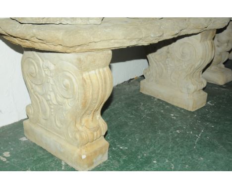 Tree effect garden bench with scroll supports 