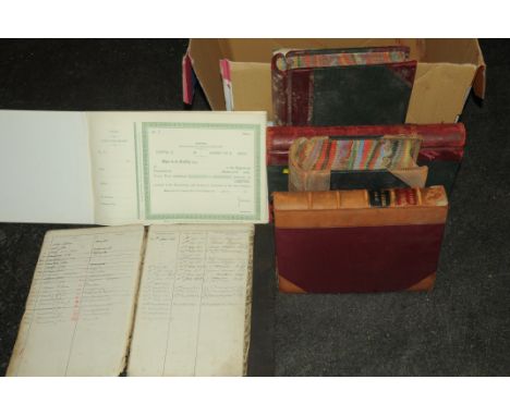 Box of vintage account books 