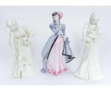 A Royal Worcester figure 'Masquerade' together with two other Royal Worcester Compton and Woodhouse figures 'Sweet Dreams...'