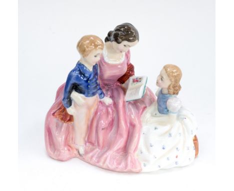 Royal Doulton figurine group 'The Bedtime Story' designed by Lester Hamilton, 1st edition circa 1949  