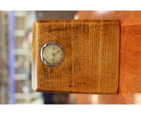 A vintage car clock 1920/30, adapted, with oak frame 