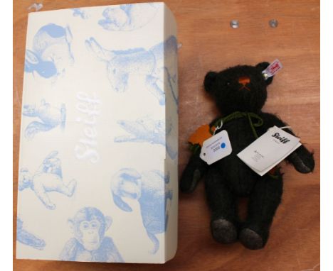 A boxed Steiff limited edition 'Autumn' Teddy bear, dark green mohair, no.159/1500, model no. 664212, with certificates, heig