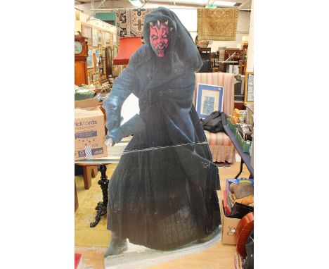  A life size cardboard cinema figure of Darth Maul, Star Wars episode 1 publicity media, 5 feet 11 inches tall, with battery 