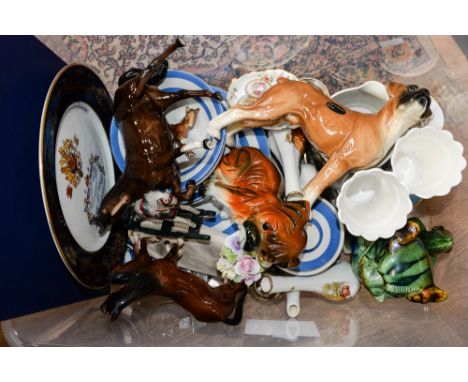 One box of assorted ceramic wares to include Aynsley and Royal Crown Derby