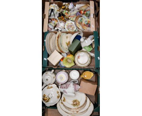 Three boxes of assorted ceramics, including Hornsea, Carlton ware, Minton, Masons, Poole, Radford, Bosson etc 