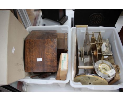 Cuckoo clock and other parts, clocks in various forms (two boxes) 