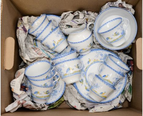 A Melba, 'Melba Rose' tea set for twelve, including cups, saucers etc 