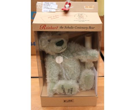 A boxed Steiff limited edition 2001 'Reinhard' teddy bear, pale green wavy mohair, growler, no. 594 of 1500, model 995699, wi