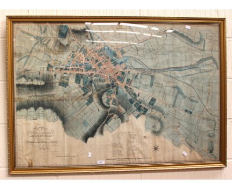 A large map of Derbyshire and its environs dedicated to the 'Noble men and Gentlemen of the County', executed by William M Ro