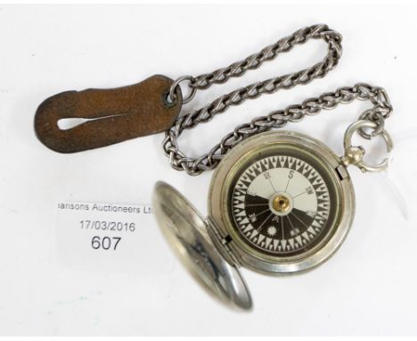 A WW1 (circa 1915) military compass, with chain