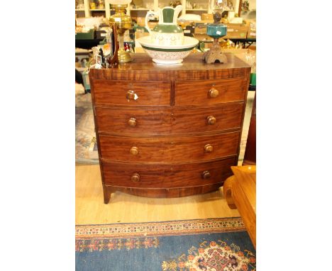 A 19th Century mahogany bow front chest of drawers 