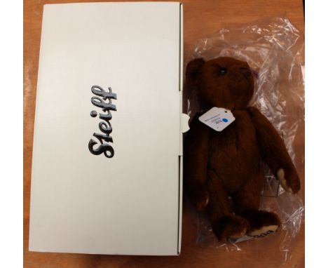 A boxed Steiff limited edition HotelChocolat 'George' Chocolate Tasting Club Bear, chocolate brown mohair, comes with replica