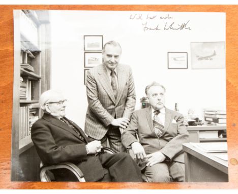 Black and white photo signed by Sir Frank Whittle (inventor jet engine) 