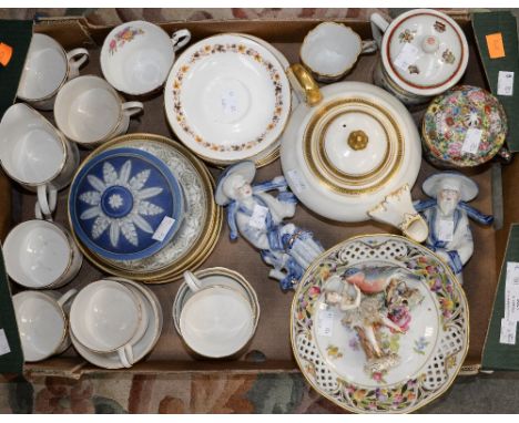 A collection of Worcester, Oriental, Naples and Jasperware together with mixed tea service  