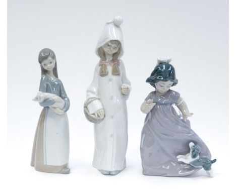 Two Lladro figurines and a Nao figure (3) 