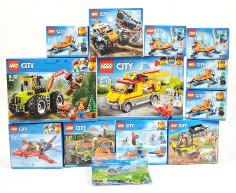 Lego City sets x 13 includes 60120 Volcano Starter, 60150 Pizza Van, 60177 Airshow Jet, 60181 Forest Tractor, 60190 x 5 Arcti