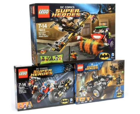 Lego DC Comics Super Heroes Batman group (1) 76013 The Joker Steam Roller (2) 76110 The Attack Of The Talons (3) 76053 Gotham