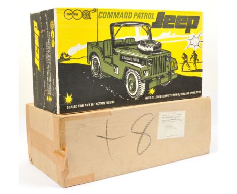 Marx Toys Command Patrol Jeep, scaled for any 11 1/2" Action figure, over 21" long, complete with aerial and spare tyre, #454