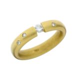 Ring 9,65g 750/- Gelbgold mit Diamant ca. 0,20 ct. und 3 Diamanten zus. ca. 0,06 ct., Ringgröße c...