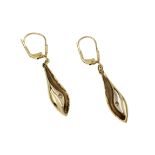 Ohrschmuck 4,41g 585/- Gelbgold und Weißgold mit 2 Diamanten zus. ca. 0,02 ct.