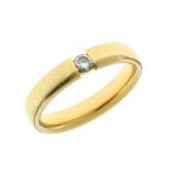 Ring 5,65g 750/- Gelbgold mit Diamant ca. 0,10 ct., Ringgröße ca. 54