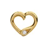 Anhänger Herz 4,88g 585/- Gelbgold mit Diamant ca. 0,15 ct.