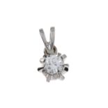 Anhänger 0,76g 585/- Weißgold mit Diamant ca. 0,20 ct.