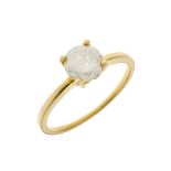 Ring 2,09g 750/- Gelbgold mit Diamant ca. 0,98 ct. sugar, Ringgröße ca. 53