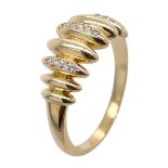Ring 2,60g 585/- Gelbgold mit Zirkonia, Ringgröße ca. 52