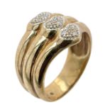 Ring 6,36g 333/- Gelbgold mit 9 Diamanten zus. ca. 0,09 ct., Ringgröße ca. 59