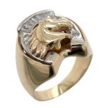 Ring 10,67g 585/- Gelbgold mit Zirkonia, Ringgröße ca. 62