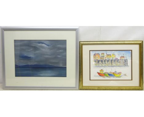 Harry Hallam (British Contemporary): 'All Ashore', watercolour signed and dated June '02, titled verso, and Pam Troon (Britis