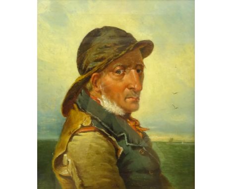 W Bell (British 19th/early 20th century): Portrait of a Fisherman, oil on canvas unsigned 28cm x 23cm - Condition Report 