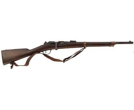 A FRENCH MODEL 1874 CENTREFIRE OBSOLETE CALIBRE CARBINE, 20.5inch sighted barrel fitted with rear ladder sights, the breech a