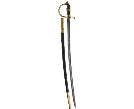 A FIRST WAR PERIOD TURKISH INFANTRY OFFICER'S SWORD, 70.5cm curved blade by JULIUS VOOS, etched with scrolling foliage, stand