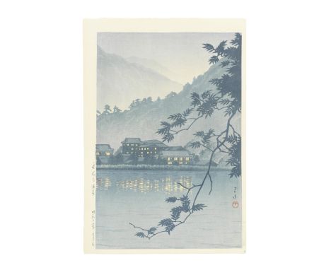 Kawase Hasui (1883-1957)Showa era (1926-1989), dated 1937An oban tate-e print, titled along the left margin Nikko Yumoto onse