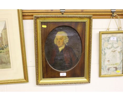 An English school oil on canvas portrait study 'Country Gentleman Circa 1780', artist unknown 