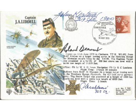 WW2 Multiple signed Battle of Britain aces signed Capt Liddell VC cover. HA40 14 May 1979 BFPS 1654 Capt. Liddell VC Flown in