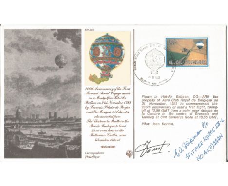 WW2 Andrew Shipman 41 Sqn Pilot Battle of Britain signed cover. AC8 200th 1st Manned Aerial Voyage - Flown Pilot Signed &amp;