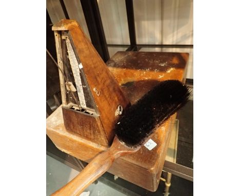 Part canteen of cutlery vintage metronome and clothes brush 