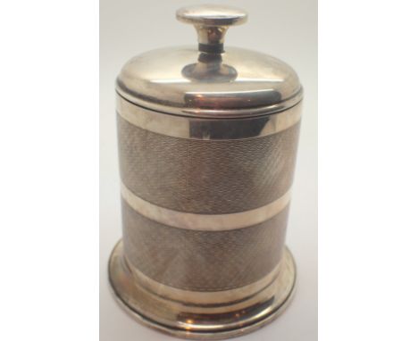 Hallmarked silver Art Deco cigarette dispenser with engine turning four compartments assay Birmingham H: 12 cm 230g 