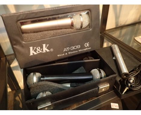 Microphones K and K wired and wireless Sennheiser MD 402 LM and four Beyer Dynamic 