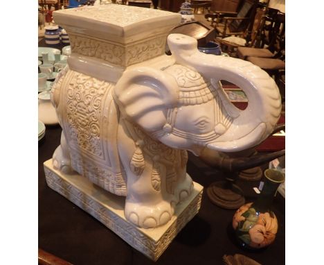 Large ceramic Eastern elephant stool H: 45 cm 
