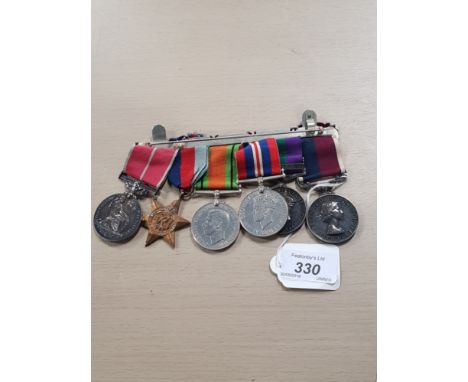 GROUP OF 6 MEDALS BRITISH EMPIRE MEDAL FOR MERITORIOUS SERVICE GENERAL SERVICE MEDAL BAR MALAYA AND LONG SERVICE GOOD CONDUCT