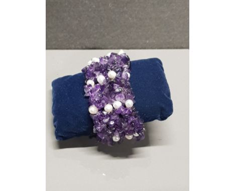 AMETHYST AN FRESHWATER PEARL BRACELET